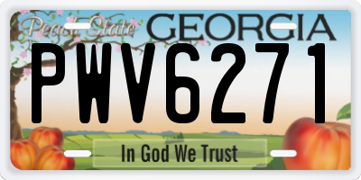 GA license plate PWV6271