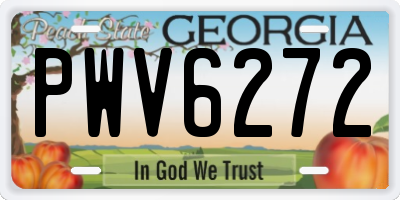 GA license plate PWV6272