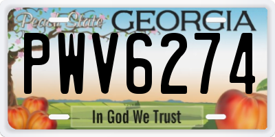 GA license plate PWV6274