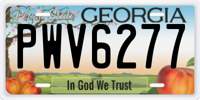 GA license plate PWV6277