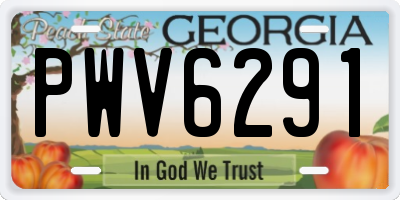 GA license plate PWV6291