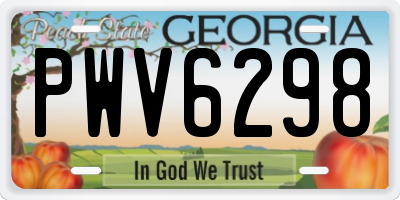 GA license plate PWV6298