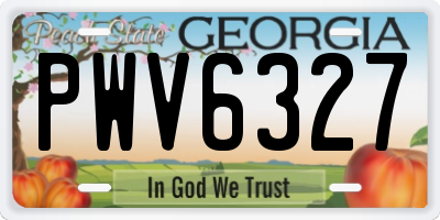 GA license plate PWV6327