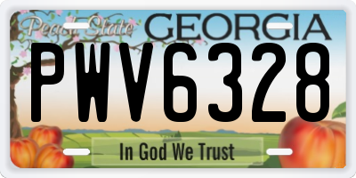 GA license plate PWV6328