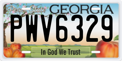GA license plate PWV6329
