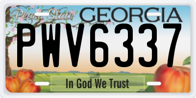 GA license plate PWV6337