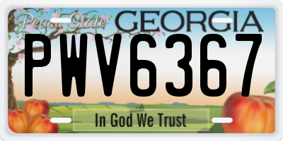 GA license plate PWV6367