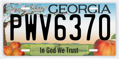 GA license plate PWV6370
