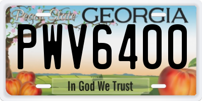 GA license plate PWV6400