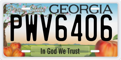 GA license plate PWV6406