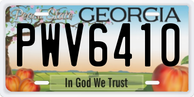GA license plate PWV6410