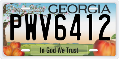 GA license plate PWV6412