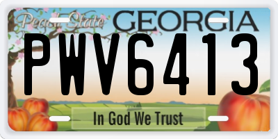 GA license plate PWV6413