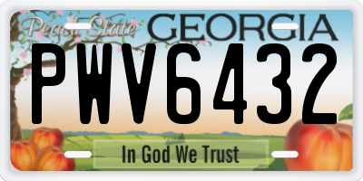 GA license plate PWV6432
