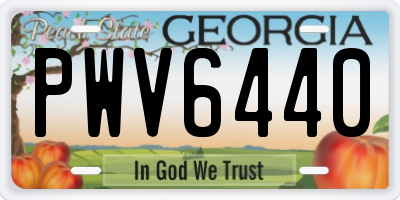 GA license plate PWV6440