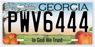 GA license plate PWV6444
