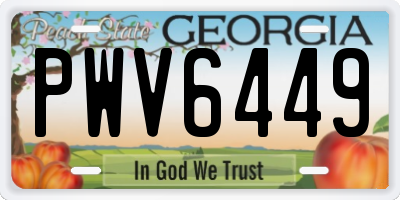 GA license plate PWV6449