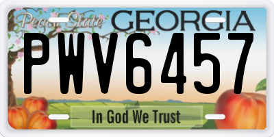 GA license plate PWV6457