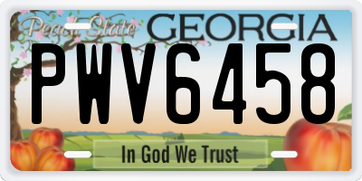 GA license plate PWV6458