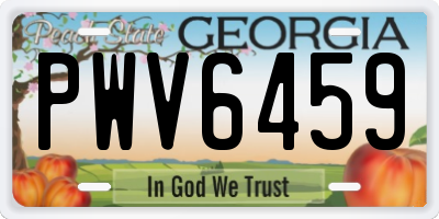 GA license plate PWV6459