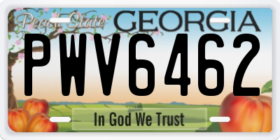 GA license plate PWV6462