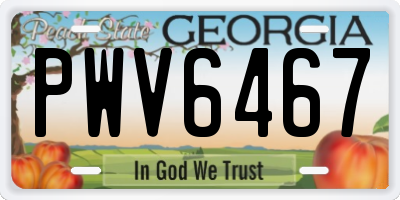 GA license plate PWV6467