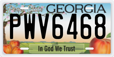 GA license plate PWV6468
