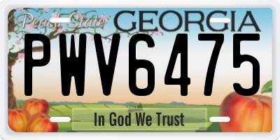 GA license plate PWV6475