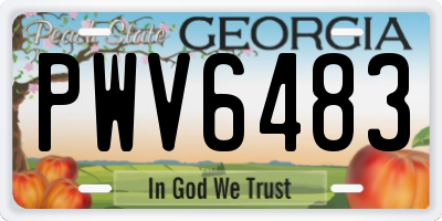 GA license plate PWV6483