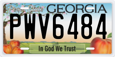 GA license plate PWV6484