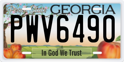 GA license plate PWV6490