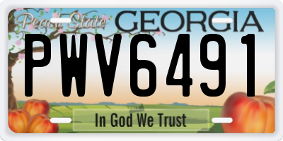 GA license plate PWV6491