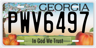GA license plate PWV6497