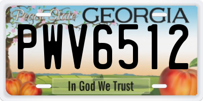 GA license plate PWV6512
