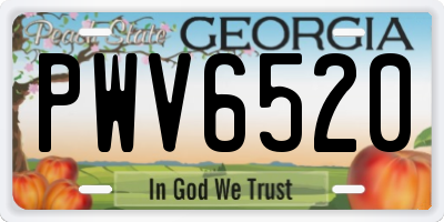 GA license plate PWV6520