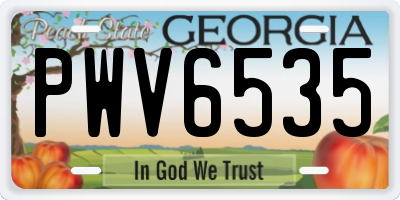 GA license plate PWV6535