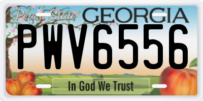 GA license plate PWV6556