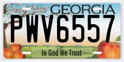 GA license plate PWV6557
