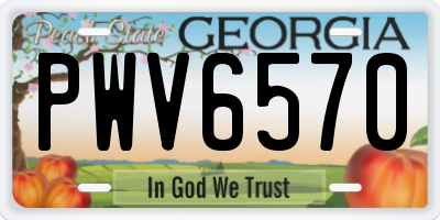 GA license plate PWV6570