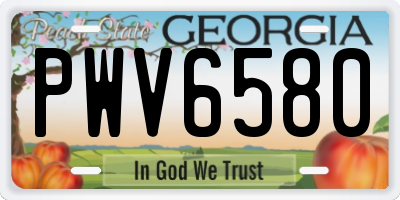 GA license plate PWV6580