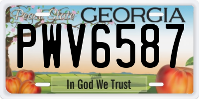 GA license plate PWV6587
