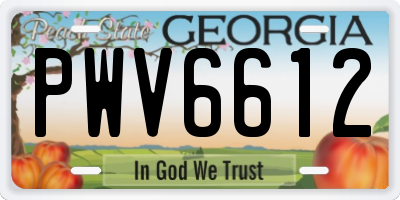 GA license plate PWV6612