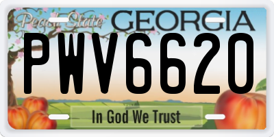 GA license plate PWV6620