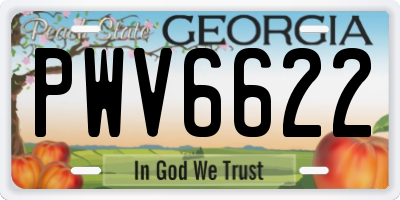 GA license plate PWV6622