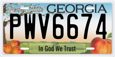 GA license plate PWV6674