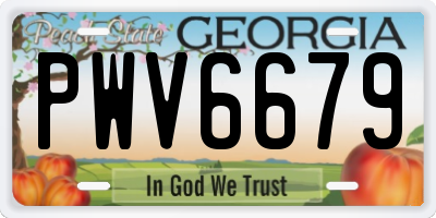 GA license plate PWV6679