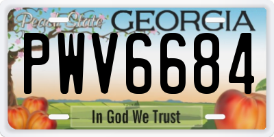GA license plate PWV6684