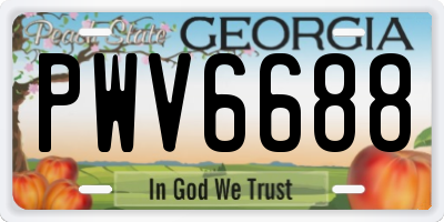 GA license plate PWV6688