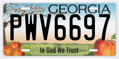 GA license plate PWV6697