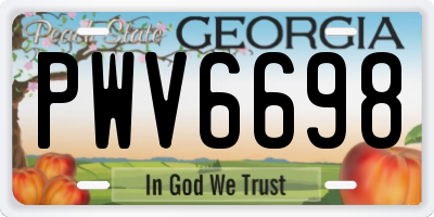 GA license plate PWV6698
